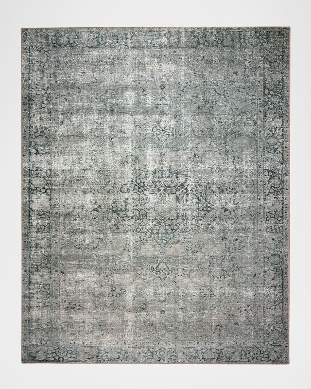 Morelli Blue Power-Loomed Rug, 5' x 8'